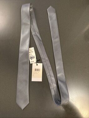 New Dior Slim Textured Silver-Gray Men's Tie
